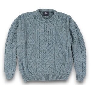 Aran Woolen Mills Sweater Mens Large Irish Wool Fisherman Cable Knit Pullover